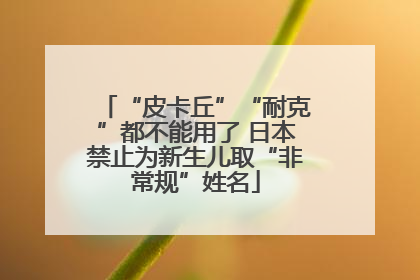 “皮卡丘”“耐克”都不能用了 日本禁止为新生儿取“非常规”姓名