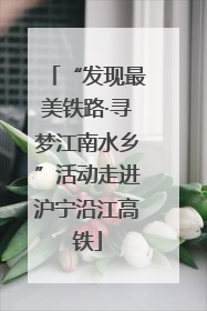 “发现最美铁路·寻梦江南水乡”活动走进沪宁沿江高铁
