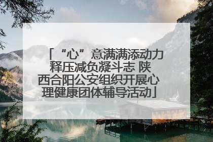 “心”意满满添动力 释压减负凝斗志 陕西合阳公安组织开展心理健康团体辅导活动
