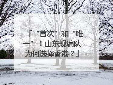 “首次”和“唯一”！山东舰编队为何选择香港？