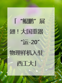 “鲲鹏”展翅！大国重器“运-20”物理样机入驻西工大