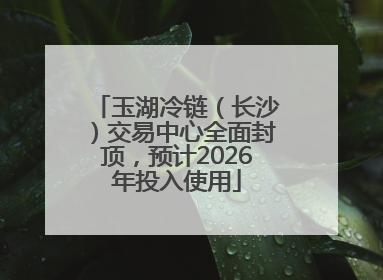 玉湖冷链（长沙）交易中心全面封顶，预计2026年投入使用