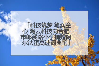 科技筑梦 笔润童心 淘云科技向合肥市郎溪路小学捐赠阿尔法蛋高速词典笔