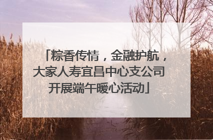 粽香传情，金融护航，大家人寿宜昌中心支公司开展端午暖心活动