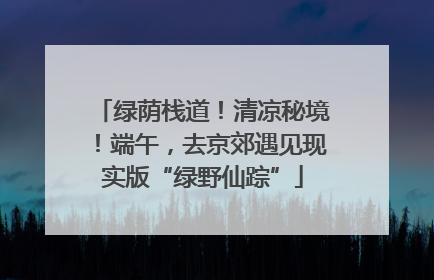 绿荫栈道！清凉秘境！端午，去京郊遇见现实版“绿野仙踪”