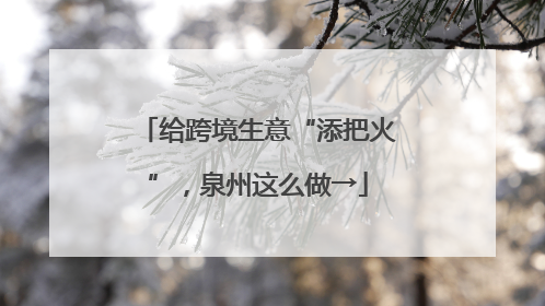 给跨境生意“添把火”，泉州这么做→