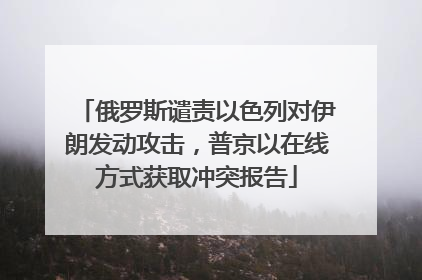 俄罗斯谴责以色列对伊朗发动攻击，普京以在线方式获取冲突报告