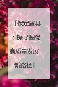 保定唐县：探寻医院高质量发展新路径