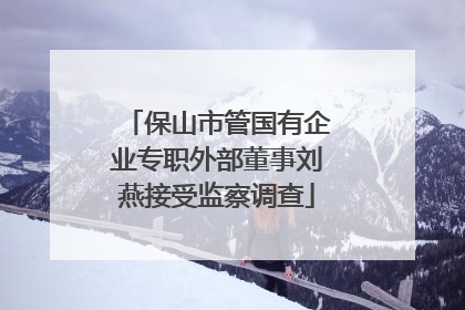 保山市管国有企业专职外部董事刘燕接受监察调查