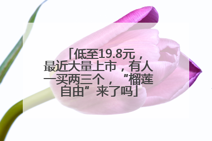 低至19.8元，最近大量上市，有人一买两三个，“榴莲自由”来了吗