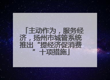 主动作为，服务经济，扬州市城管系统推出“提经济促消费”十项措施