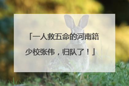 一人救五命的河南籍少校张伟，归队了！
