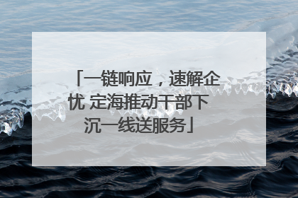 一链响应，速解企忧 定海推动干部下沉一线送服务