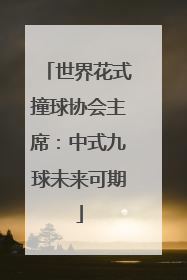 世界花式撞球协会主席：中式九球未来可期