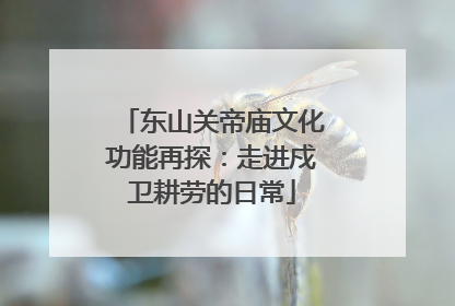 东山关帝庙文化功能再探：走进戍卫耕劳的日常