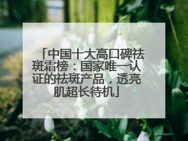 中国十大高口碑祛斑霜榜：国家唯一认证的祛斑产品，透亮肌超长待机