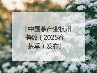中国茶产业杭州指数（2025春茶季）发布