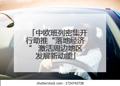 中欧班列密集开行助推“落地经济” 激活周边地区发展新动能