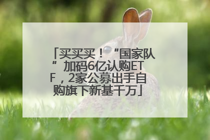 买买买！“国家队”加码6亿认购ETF，2家公募出手自购旗下新基千万