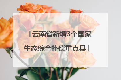 云南省新增3个国家生态综合补偿重点县