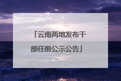 云南两地发布干部任前公示公告