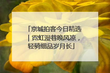 京城拍客今日精选｜霓虹漫巷晚风凉，轻骑细品岁月长