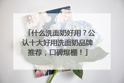 什么洗面奶好用？公认十大好用洗面奶品牌推荐，口碑爆棚！
