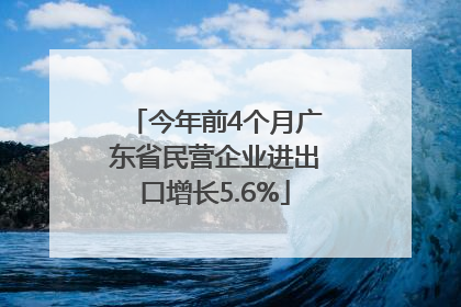 今年前4个月广东省民营企业进出口增长5.6%
