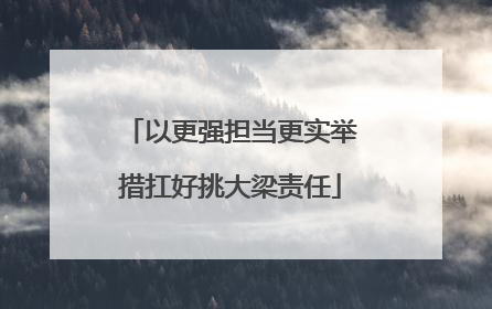 以更强担当更实举措扛好挑大梁责任