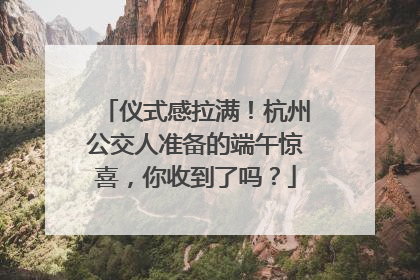 仪式感拉满！杭州公交人准备的端午惊喜，你收到了吗？