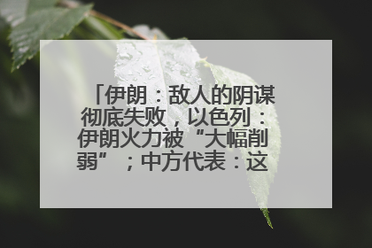 伊朗：敌人的阴谋彻底失败，以色列：伊朗火力被“大幅削弱”；中方代表：这次不能再有欺骗