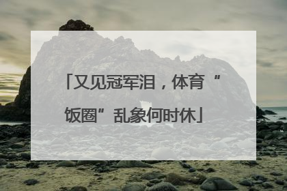 又见冠军泪，体育“饭圈”乱象何时休