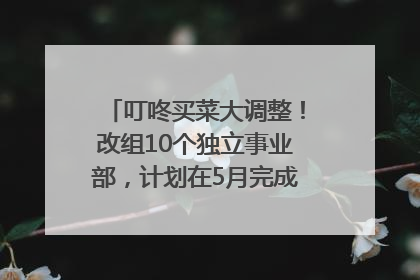 叮咚买菜大调整！改组10个独立事业部，计划在5月完成App端全面改版