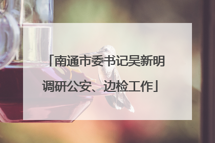 南通市委书记吴新明调研公安、边检工作