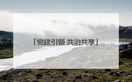 党建引领 共治共享