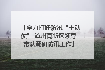 全力打好防汛“主动仗” 漳州高新区领导带队调研防汛工作