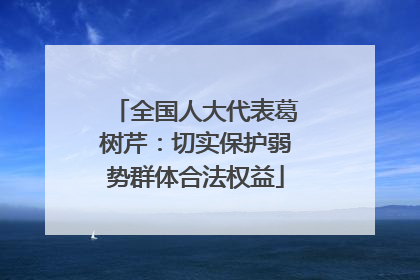 全国人大代表葛树芹：切实保护弱势群体合法权益