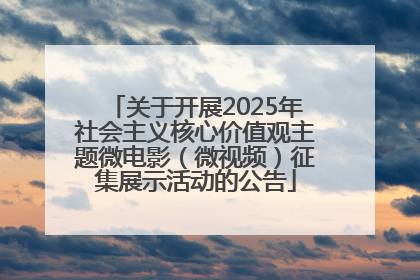 关于开展2025年社会主义核心价值观主题微电影（微视频）征集展示活动的公告