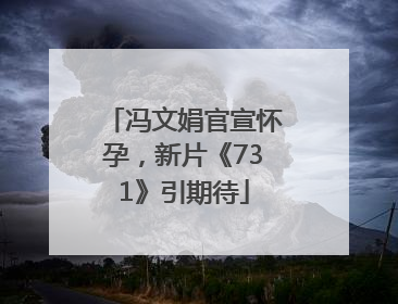 冯文娟官宣怀孕，新片《731》引期待