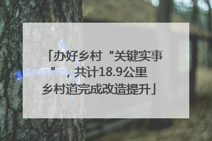 办好乡村“关键实事”，共计18.9公里乡村道完成改造提升