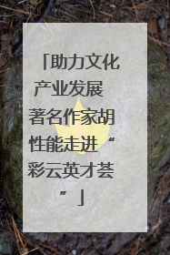 助力文化产业发展 著名作家胡性能走进“彩云英才荟”