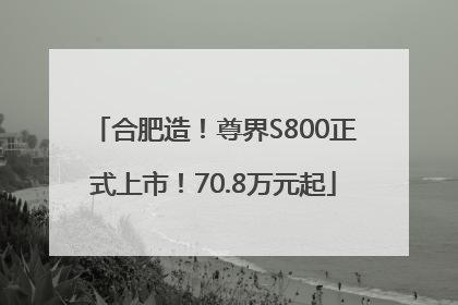 合肥造！尊界S800正式上市！70.8万元起