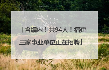 含编内！共94人！福建三家事业单位正在招聘
