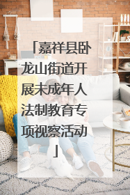 嘉祥县卧龙山街道开展未成年人法制教育专项视察活动