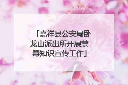 嘉祥县公安局卧龙山派出所开展禁毒知识宣传工作