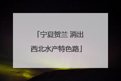 宁夏贺兰 淌出西北水产特色路