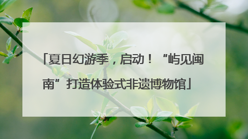 夏日幻游季，启动！“屿见闽南”打造体验式非遗博物馆