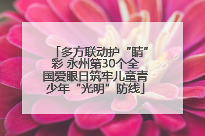 多方联动护“睛”彩 永州第30个全国爱眼日筑牢儿童青少年“光明”防线
