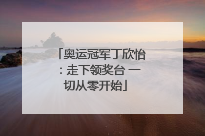 奥运冠军丁欣怡：走下领奖台 一切从零开始