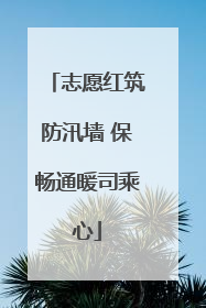 志愿红筑防汛墙 保畅通暖司乘心